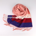 Large Warm Woven Cotton Shawl With Tassel